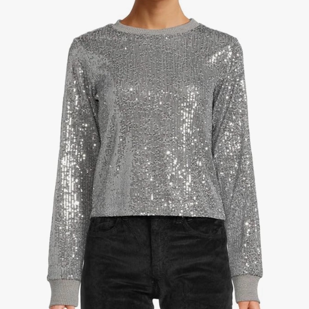 Sanctuary Silver Sequin Shirt